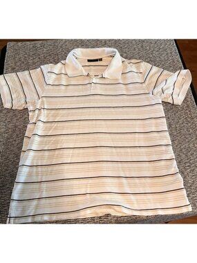 Club Room Polo Shirt Mens XL Striped Cotton Short Sleeve Casual Classic 1058